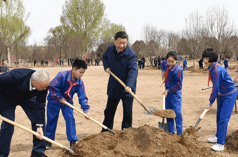 2019中央領(lǐng)袖人員在北京參加義務(wù)植樹活動